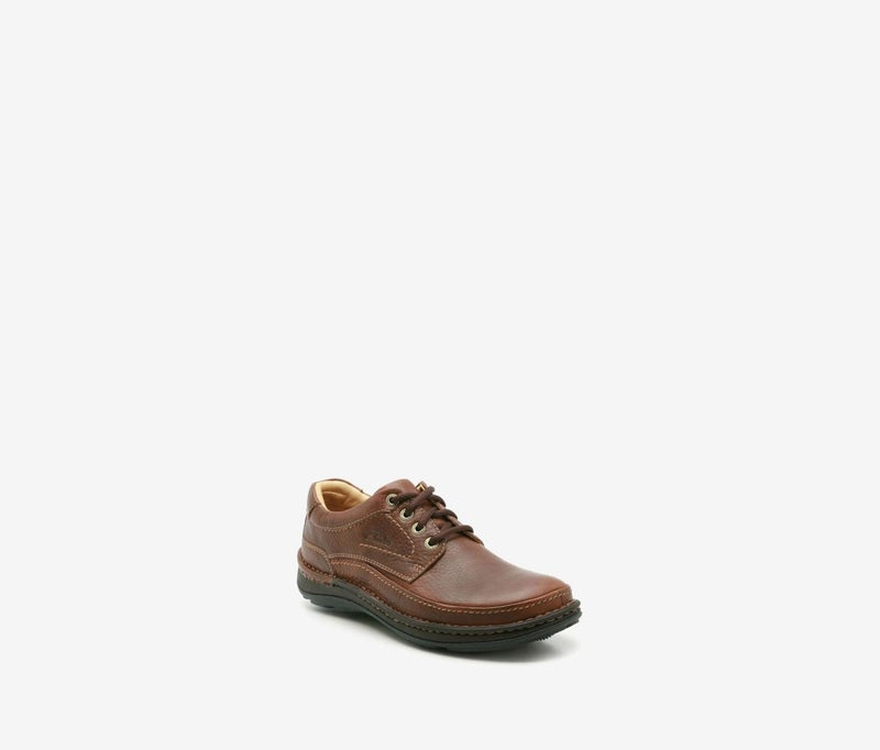 clarks Men Nature Three Leather Shoes, Mahogany - Image 2
