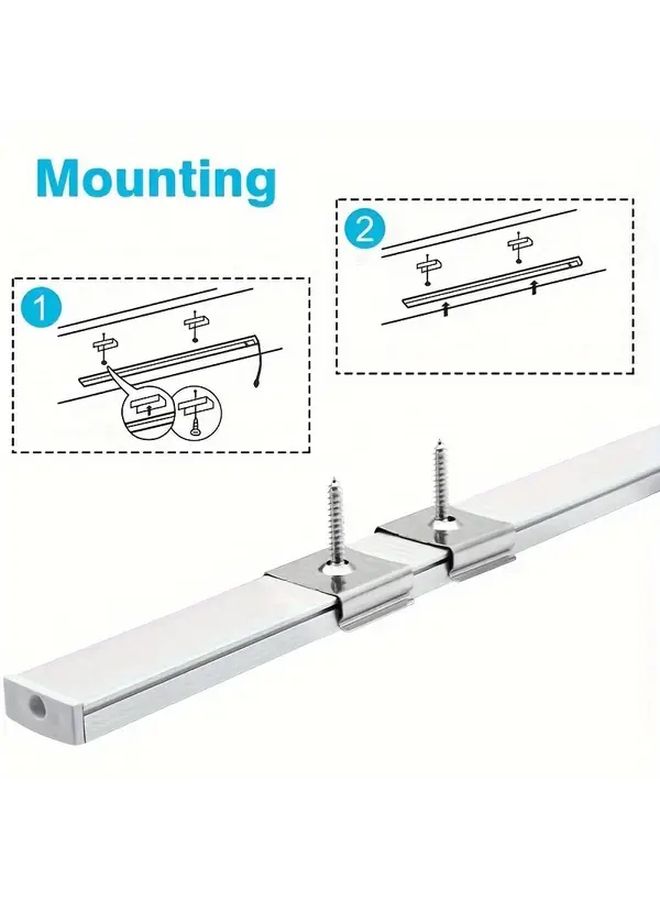 شرائط ضوء LED على شكل حرف U 6 قطع قناة سوداء مع موزع UV سطح التثبيت بدون كهرباء - Image 4