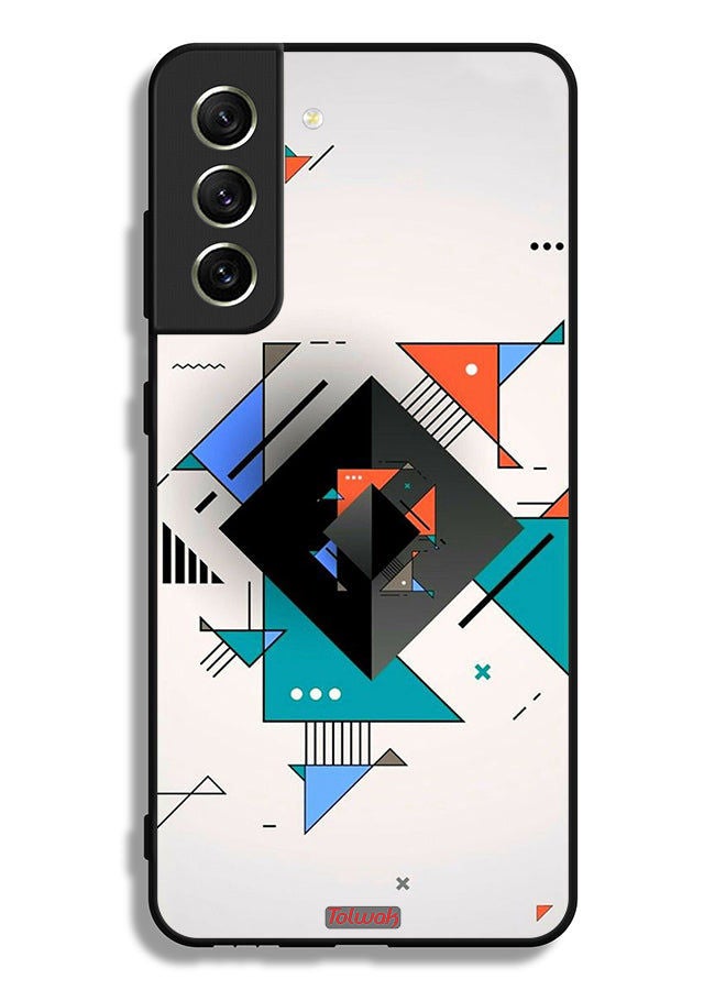 Tolwak Samsung Galaxy S21 FE 5G Protective Case Cover Square And Triangle Shapes Abstract Pattern - Image 3
