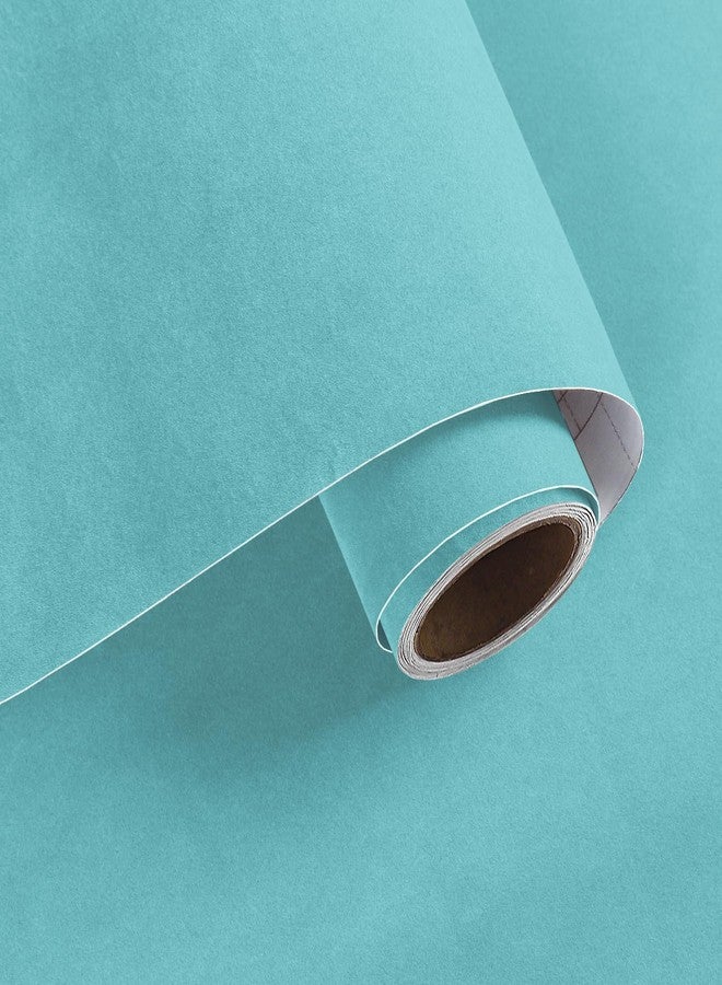 VaryPaper 15.7" x 78.7" Aqua Blue Velvet Fabric Self Adhesive Felt Drawer Liner Soft Fabric Flocking Lining for Jewelry Box Dresser Shelves Velvet Wallpaper Peel and Stick Large Felt Sheets for Crafts - Image 1