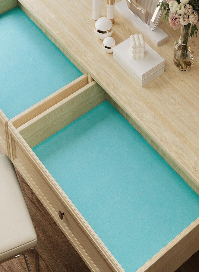 VaryPaper 15.7" x 78.7" Aqua Blue Velvet Fabric Self Adhesive Felt Drawer Liner Soft Fabric Flocking Lining for Jewelry Box Dresser Shelves Velvet Wallpaper Peel and Stick Large Felt Sheets for Crafts - Image 4