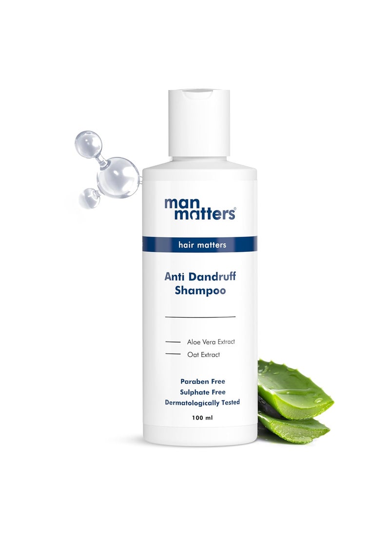 Man Matters Man Matters Anti Dandruff Shampoo 55 Balanced pH 3X Faster Reduction in Flaking Itching Dry Scalp Aloe Vera Oat Extract Dermatologically Tested 100 ml  - Image 1