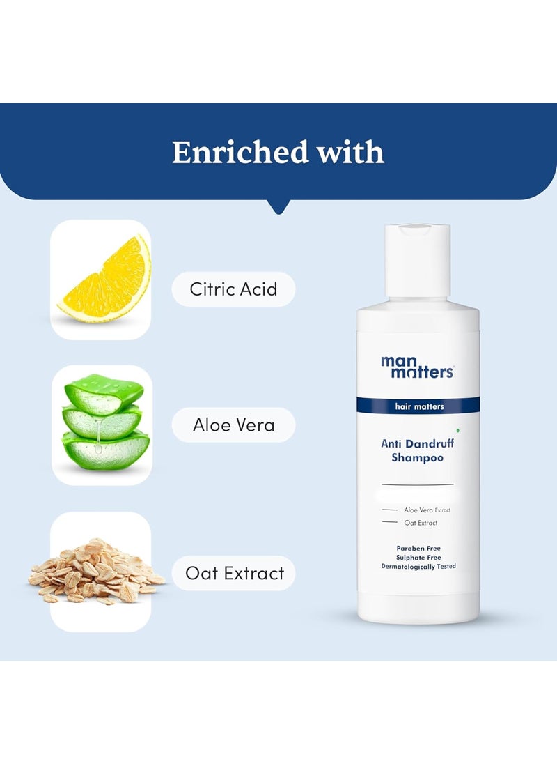 Man Matters Man Matters Anti Dandruff Shampoo 55 Balanced pH 3X Faster Reduction in Flaking Itching Dry Scalp Aloe Vera Oat Extract Dermatologically Tested 100 ml  - Image 3