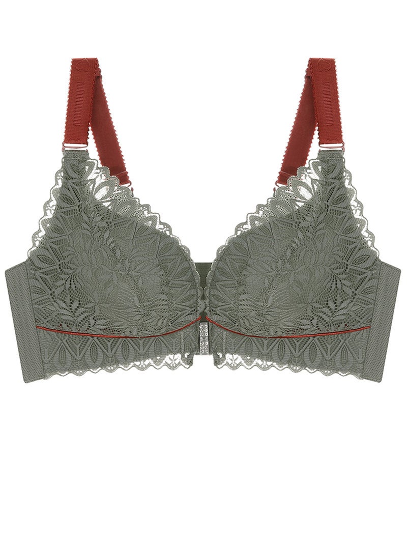 Women Front Closure Bra No Underwire Thin Padded Plus Size Bras - Image 5