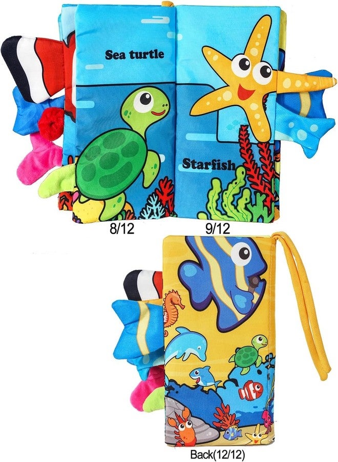 KolorFish Soft Baby Books Toys 0-3-6-12 Months, 3D Touch and Feel Crinkle Books for Babies, Newborn Infants & Toddlers, Early Development Interactive Car & Stroller Soft Toys (Sea World) - Image 3