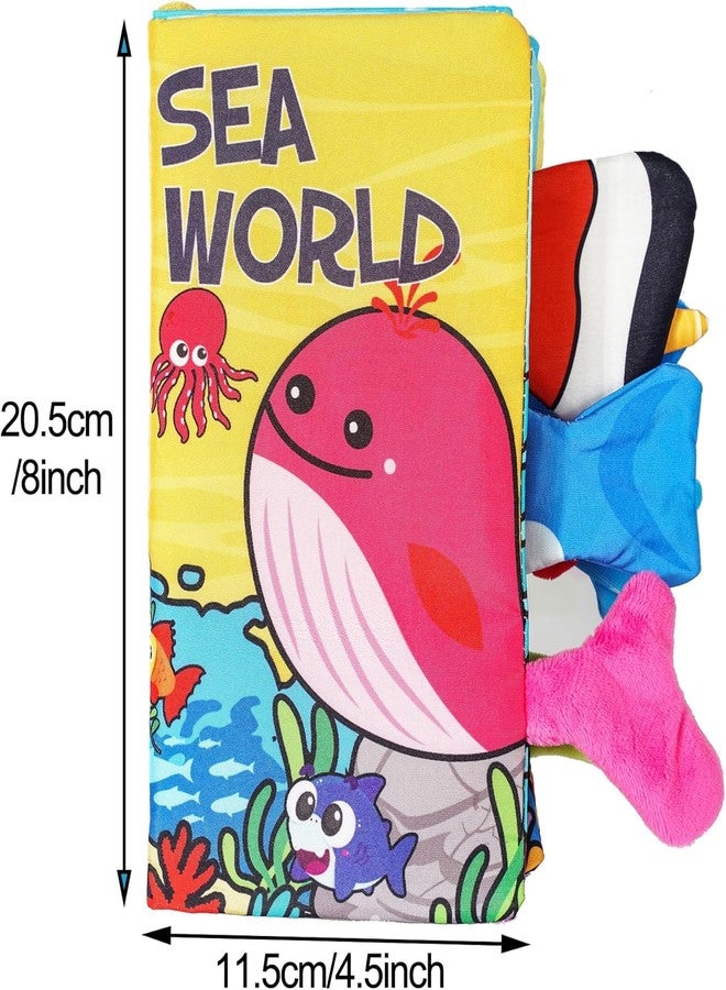KolorFish Soft Baby Books Toys 0-3-6-12 Months, 3D Touch and Feel Crinkle Books for Babies, Newborn Infants & Toddlers, Early Development Interactive Car & Stroller Soft Toys (Sea World) - Image 4