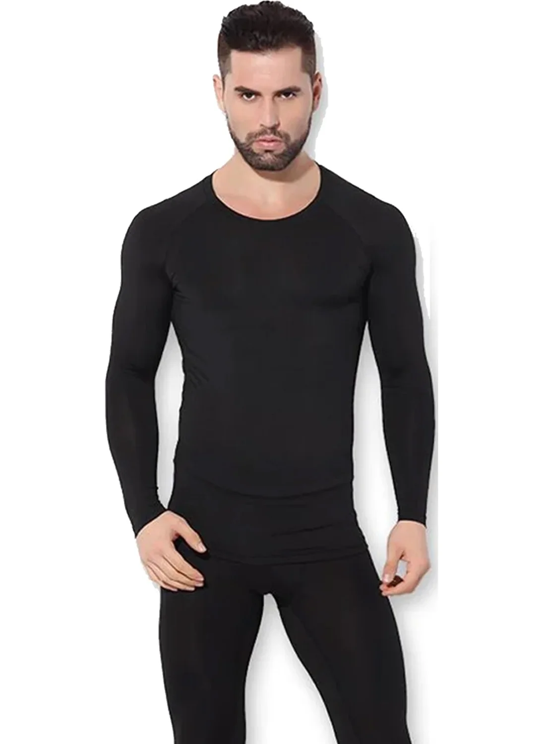 Belifanti Collection Thermal Underwear Bottom Top Set Black