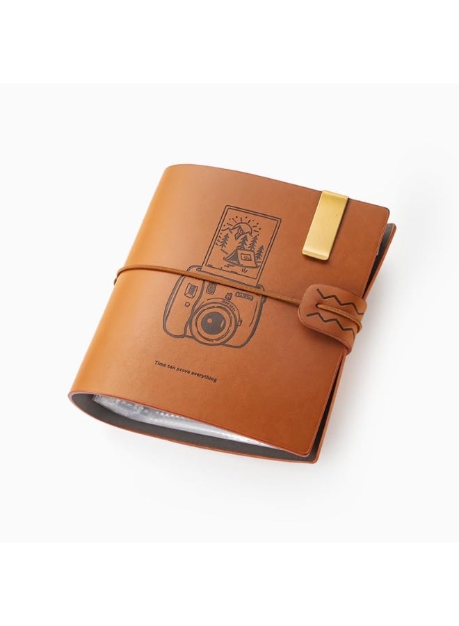 SahlTech 200 Pockets Photo Album For Fujifilm Instax Mini Camera, Mini instant film photo album, For Fujifilm Instax Mini 12 11 9 40 90 8 7 Evo LiPlay Instant Camera, 2x3 Photo Album (brown) - Image 1