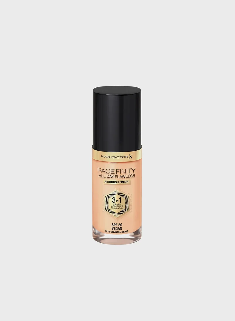 Max Factor Max Factor Facefinity All Day Flawless 3 in 1 Foundation – 33 – Crystal Beige, 30ml