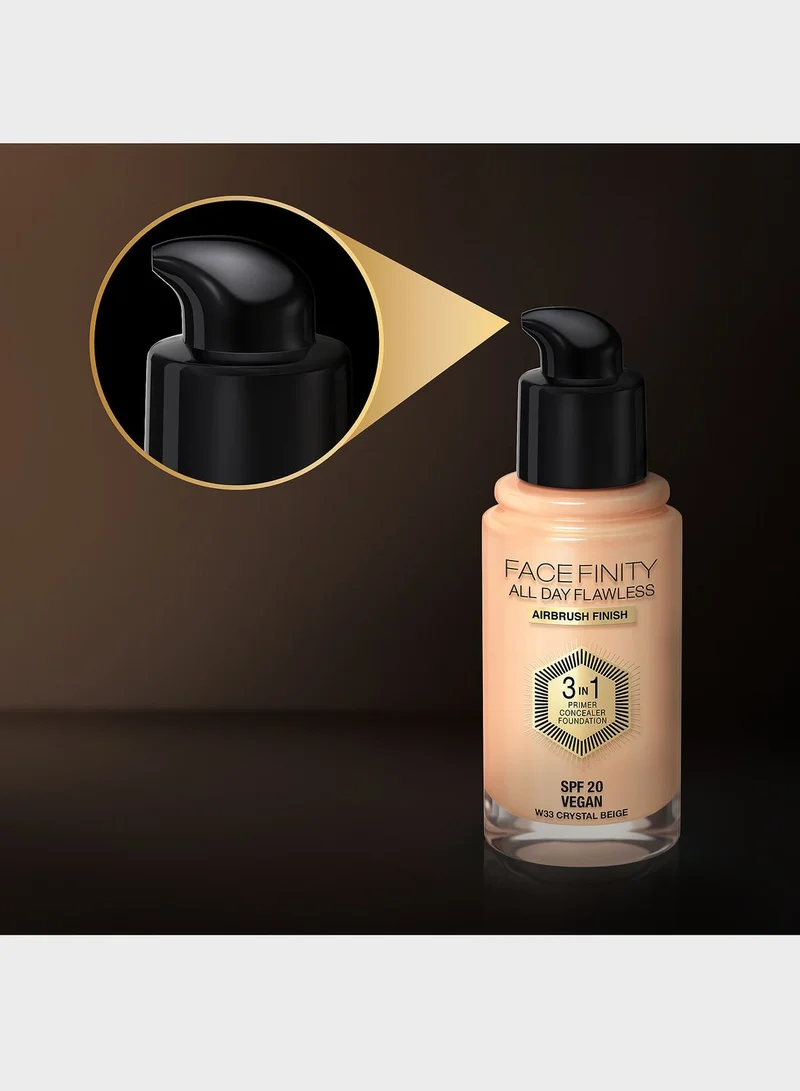 Max Factor Max Factor Facefinity All Day Flawless 3 in 1 Foundation – 33 – Crystal Beige, 30ml