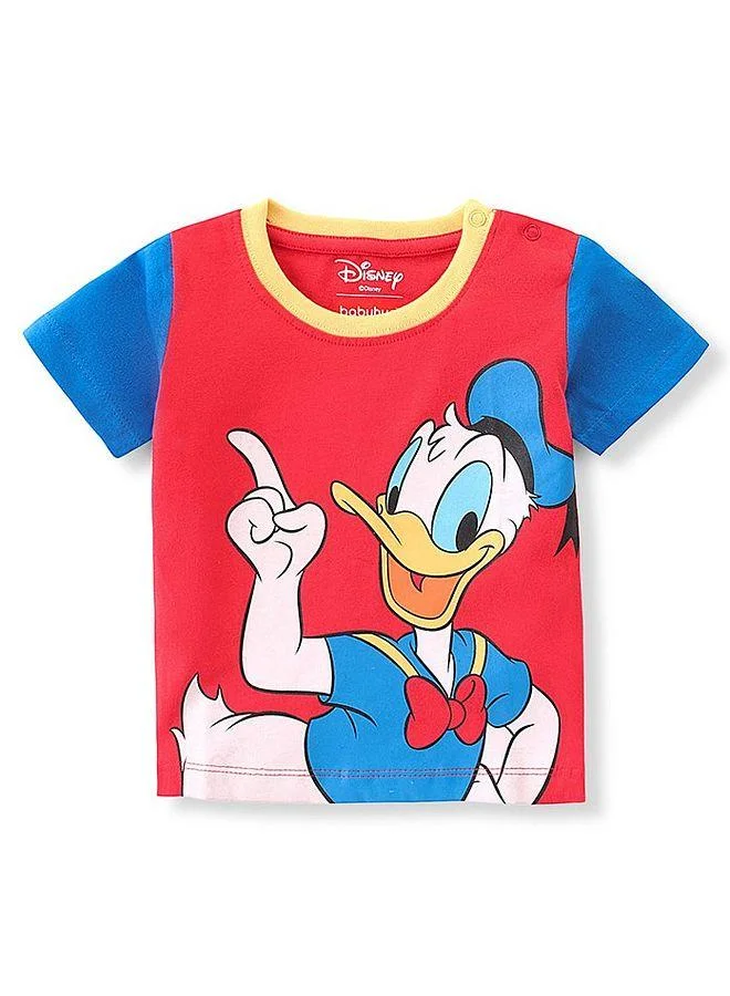 Babyhug Disney Babyhug Disney Cotton Knit Half Sleeves Donald Duck Graphics Printed T-Shirt - Red