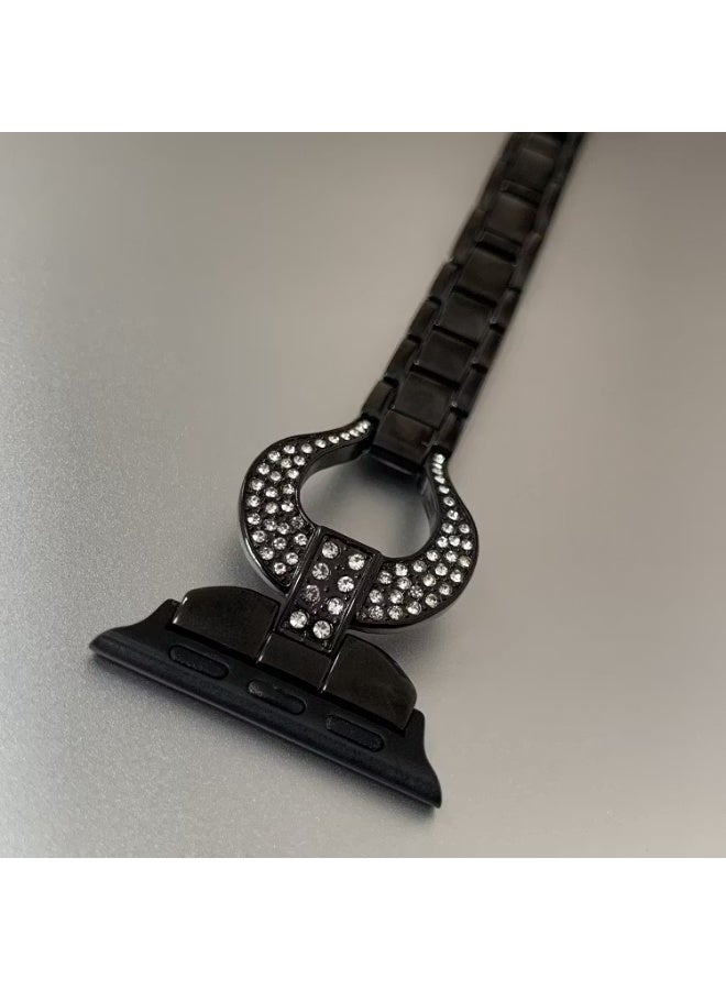 ديفيا سوار ساعة الماسي مقاس 38/40 مم، مظهر أنيق وفخم، قفل بخطاف وحلقة، وسادة ناعمة، صناعة راقية، ملمس مريح، سهل التركيب - أسود - Image 3