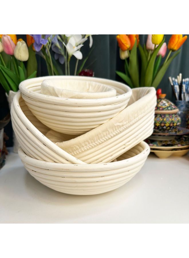 Bread Fermentation Basket Bread Hair Noodle Artifact Baking Tools Household Rattan Basket Dough European Style Fermentation Cloth Blue Mould-Color:Oval 21*15*8cm (send Cloth) - Image 2