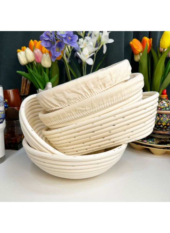 Bread Fermentation Basket Bread Hair Noodle Artifact Baking Tools Household Rattan Basket Dough European Style Fermentation Cloth Blue Mould-Color:Oval 21*15*8cm (send Cloth) - Image 3