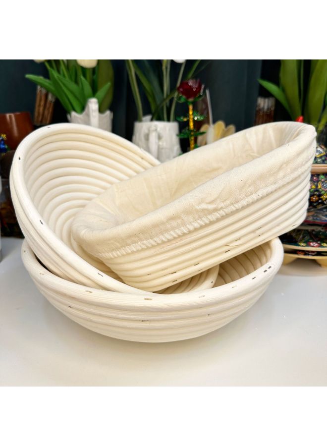 Bread Fermentation Basket Bread Hair Noodle Artifact Baking Tools Household Rattan Basket Dough European Style Fermentation Cloth Blue Mould-Color:Oval 21*15*8cm (send Cloth) - Image 4