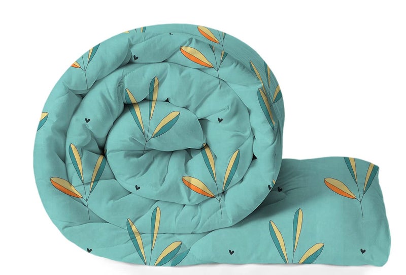 VAS COLLECTIONS 220 GSM Reversible Microfiber AC Comforter/Blanket/Quilt/Duvets for Winter Single Size Bed (240X152 cm, Light Green) - Image 1