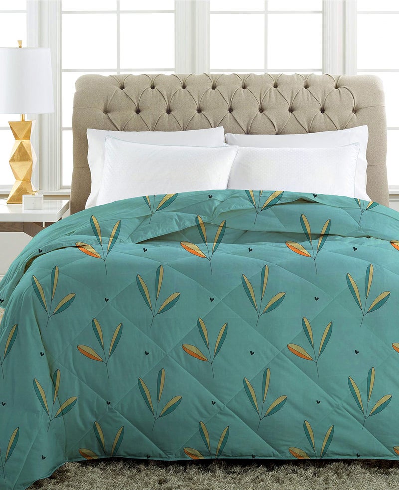 VAS COLLECTIONS 220 GSM Reversible Microfiber AC Comforter/Blanket/Quilt/Duvets for Winter Single Size Bed (240X152 cm, Light Green) - Image 2