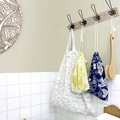 Sageme Wall Mounted Coat Rack, Wooden Entryway Vintage Rustic Coat Rack Hat Hanger Rack Zinc die-cast 4-Hook Rail for The Entryway, Bathroom, Bedroom, Kitchen, Mudroom (Pinewood, Metal 4-Hook) - Image 5