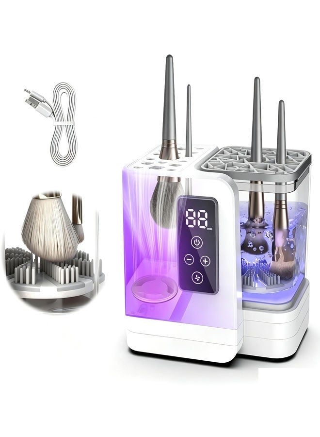 Bukela 5-in-1 Electric Makeup Brush Cleaner & Dryer Machine- Portable Automatic USB Cosmetic Brushes Cleaner Tool with Deep-Clean Silicone Brush for All Size Brushes (Contour, Eyeshadow, Blush) - Image 1