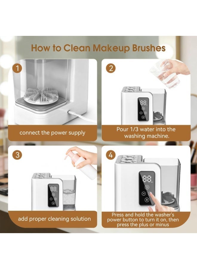 Bukela 5-in-1 Electric Makeup Brush Cleaner & Dryer Machine- Portable Automatic USB Cosmetic Brushes Cleaner Tool with Deep-Clean Silicone Brush for All Size Brushes (Contour, Eyeshadow, Blush) - Image 3