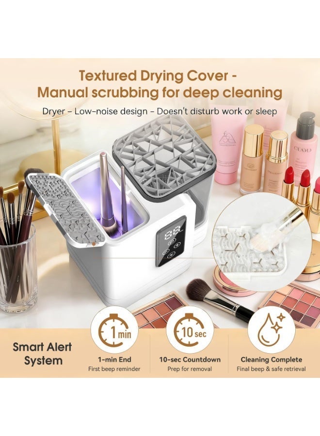 Bukela 5-in-1 Electric Makeup Brush Cleaner & Dryer Machine- Portable Automatic USB Cosmetic Brushes Cleaner Tool with Deep-Clean Silicone Brush for All Size Brushes (Contour, Eyeshadow, Blush) - Image 4