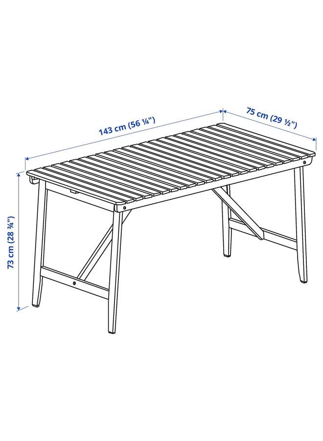 Zaboon Table, Outdoor, Dark Brown, 143X75 Cm - Image 3