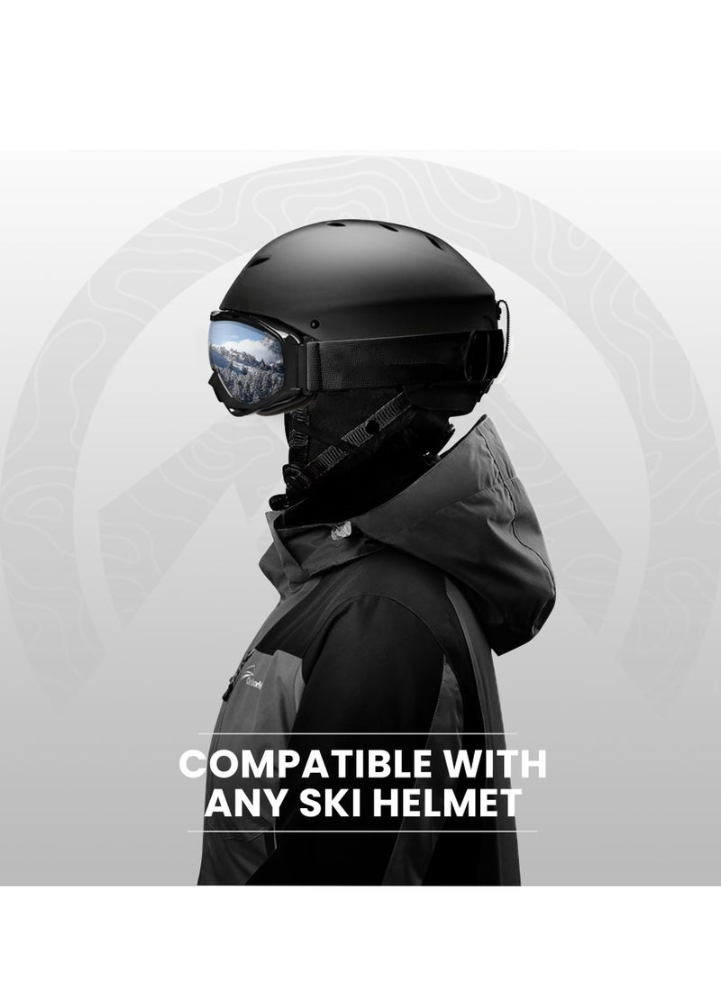 SYOSI OTG Ski Goggles, Over Glasses Ski/Snowboard Goggles, 100% UV Protection, Anti-Fog Ski Goggles Mirrored for Men, Women & Youth, Winter Sports Protective Glasses - Image 2