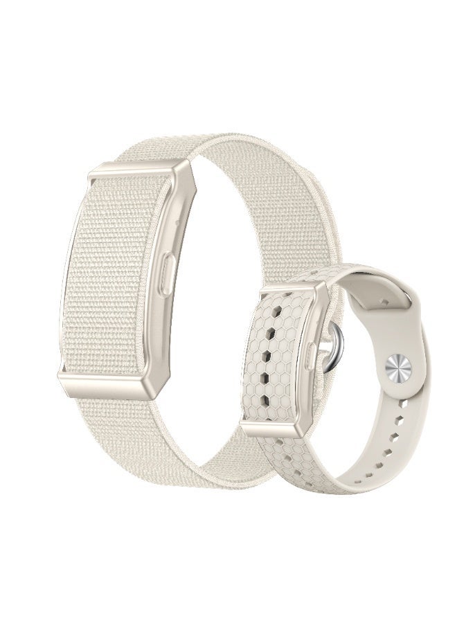 لييج سوار ذكي أنيق ومتين للرجال، جهاز تتبع لياقة بدنية بدون شاشة، سوار معصم ذكي، تتبع صحي على مدار 24 ساعة، خفيف ونحيف، مقاوم للماء بمعيار IP68، حزامان قابلان للاستبدال باللون البيج للاستخدامات الخارجية. - Image 1