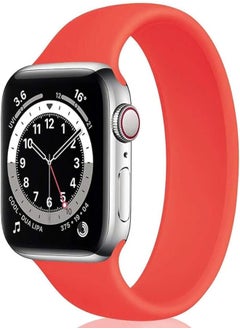 Generic Silicone Solo Loop Elastic Stretchy Watch Band Size 42/44 mm For Apple Watch Series 1/2/3/4/5/6/SE - Light Red / Medium