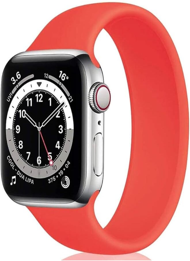 Generic - Generic Silicone Solo Loop Elastic Stretchy Watch Band Size 42/44 mm For Apple Watch Series 1/2/3/4/5/6/SE - Light Red / Medium - Image 1