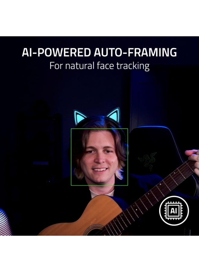 Razer Kiyo V2 4K 30 FPS AI Webcam for Creators: AI-Powered Auto-Framing, One-Click Image Enhancement, High Dynamic Range, Ultrawide Angle Lens, Software Customization - Black - Image 3
