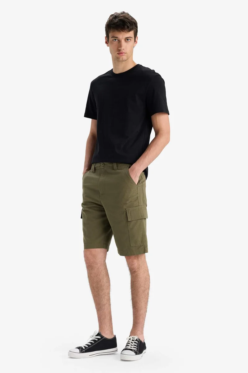 ديفاكتو Cotton Regular Cargo Bermuda Shorts