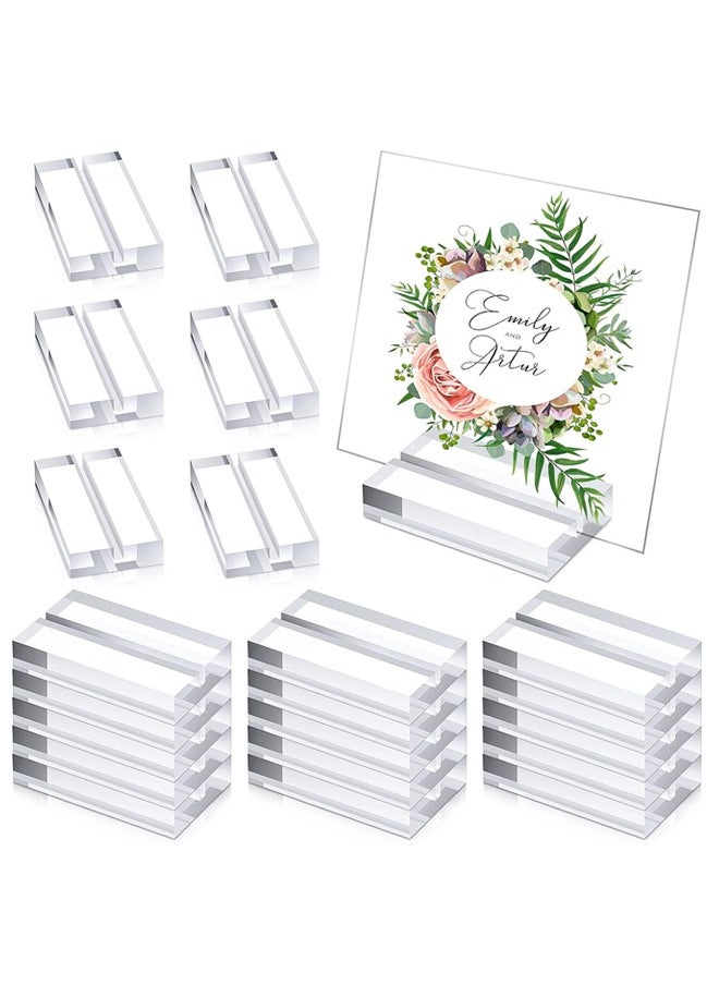 Generic 20 Pieces Acrylic Stands Clear Place Card Holders with Card Slot Table Display Wedding Sign Holders Stand for Numbers Photos Office Menu Meeting  - Image 1