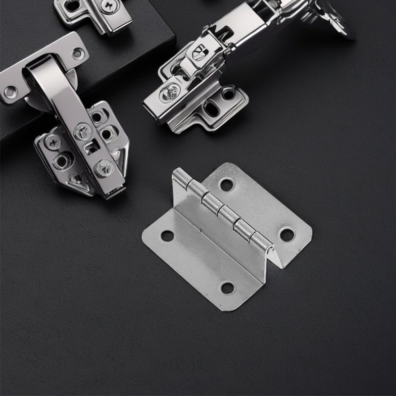 8Pcs Stainless Steel Folding Metal Hinges Right Angle Bendable Full Rotation Heavy Duty for Cabinet Kitchen Doors - Image 5