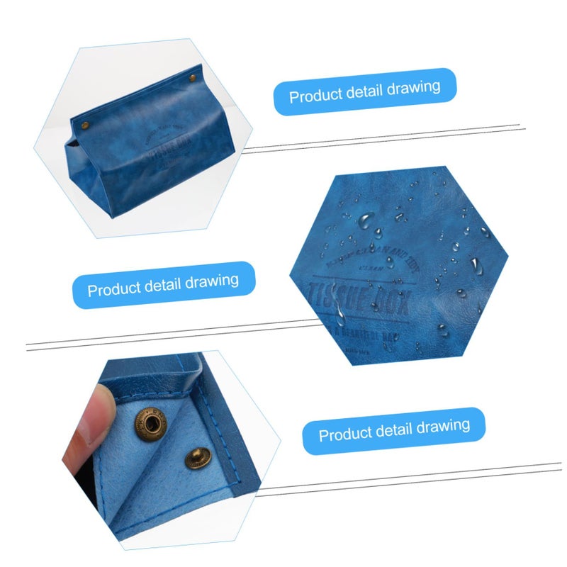Soft Leather Tissue Box Cover With Bottom Belt For Home And Car Decorative Holder - Image 5