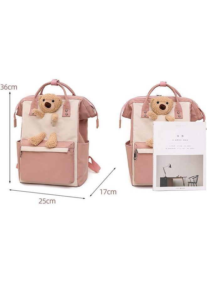 HOUSE OF QUIRK Baby Diaper Bag Maternity Backpack Cut Bear Mom Bag Nylon Stylish Nappy Bags With Multi Function For Baby Bag (Black;White)  - Image 5