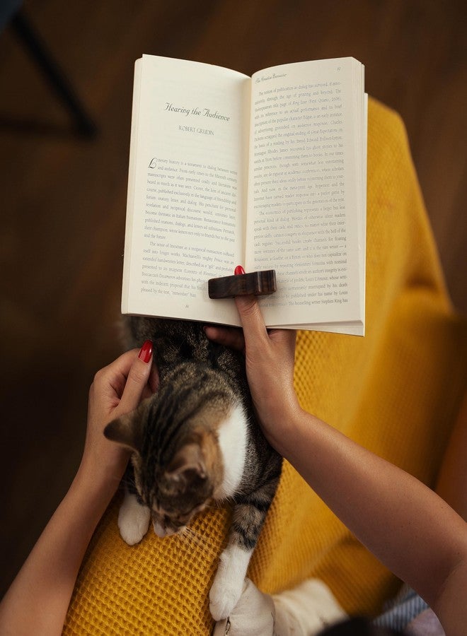 TILISMA Cat Book Page Holder - Handmade Natural Walnut Thumb Bookmark - Novel Reading Accessories Gifts for Readers, Book Lovers Gifts, Bookworm Gifts, Literary Gift - (Small - 0.78") - Image 5