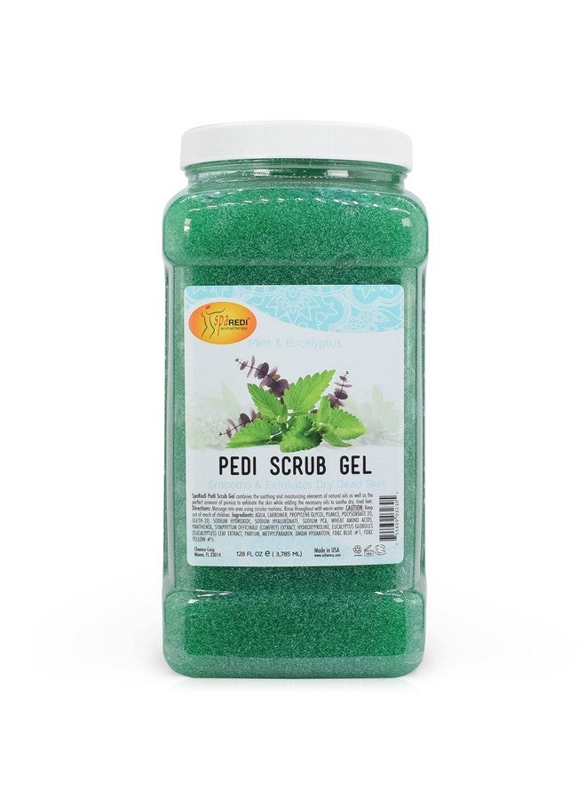 spa REDI Exfoliating Scrub Pumice Gel Mint And Eucalyptus 128 Oz Manicure Pedicure And Body Exfoliator Infused With Hyaluronic Acid Amino Acids Panthenol And Comfrey Extract - Image 2