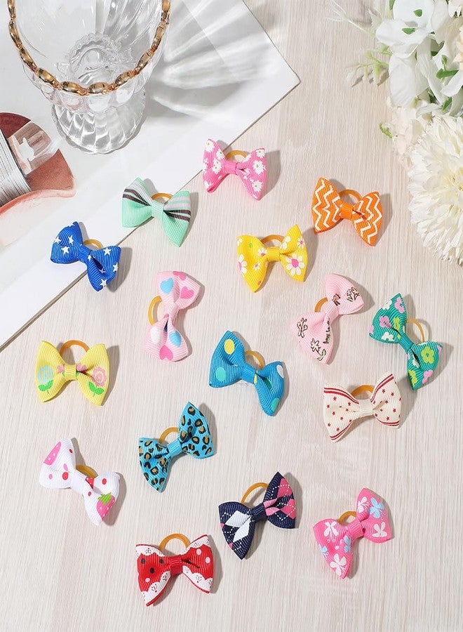 مجموعة CREATCABIN من 32 قطعة (16 ربطة شعر) لربطات شعر صغيرة لطيفة للجراء، مزودة بأربطة مطاطية، مصنوعة يدويًا، مناسبة للكلاب والقطط والأرانب، إكسسوارات تزيين الحيوانات الأليفة، مثالية لحفلات أعياد الميلاد، مقاس 1.6 × 0.9 بوصة. - Image 3