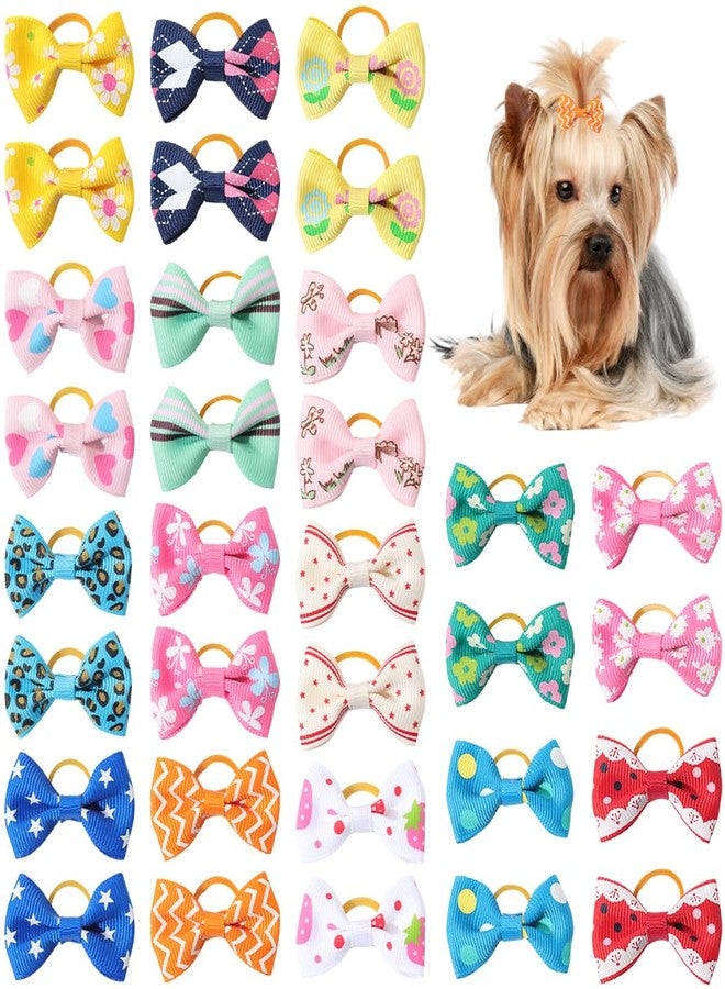 مجموعة CREATCABIN من 32 قطعة (16 ربطة شعر) لربطات شعر صغيرة لطيفة للجراء، مزودة بأربطة مطاطية، مصنوعة يدويًا، مناسبة للكلاب والقطط والأرانب، إكسسوارات تزيين الحيوانات الأليفة، مثالية لحفلات أعياد الميلاد، مقاس 1.6 × 0.9 بوصة. - Image 1