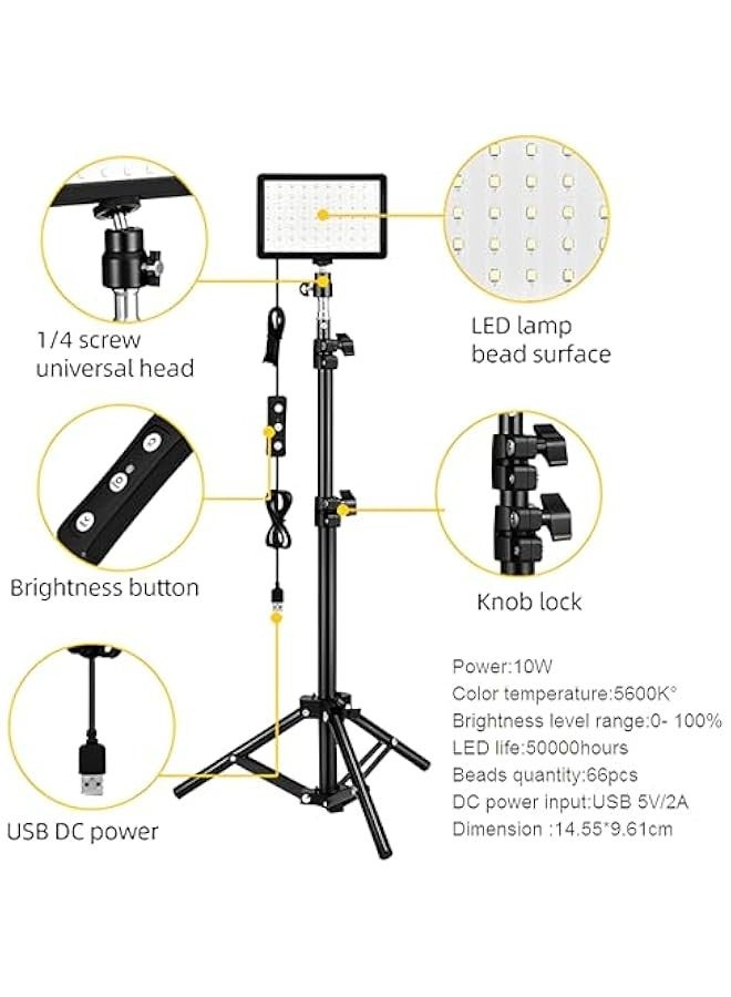 GGOOT LED Video Light Kit,Photography Lighting Kit,2-Pack LED Studio Lights W/66 Energy-Saving Beads 18 Colors Filters for Photography Lighting,Studio Lights  Light for Video Recordin - Image 3