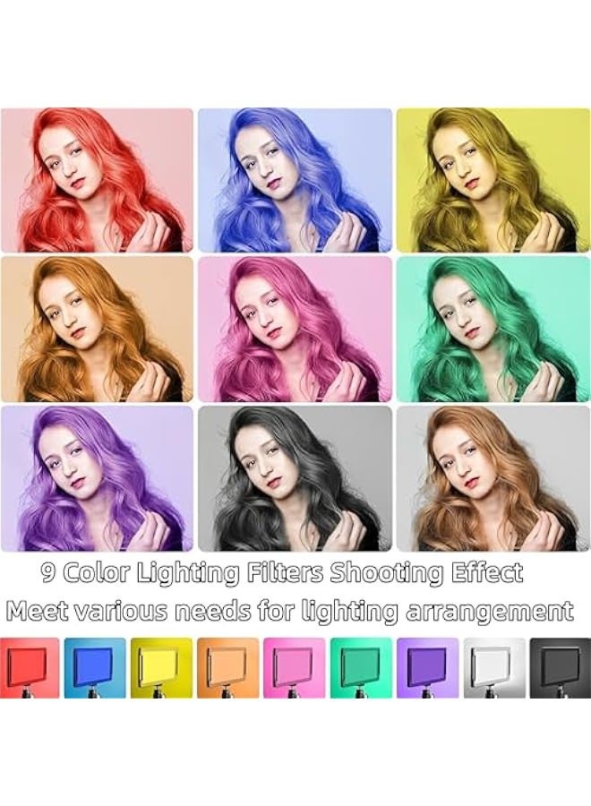 GGOOT LED Video Light Kit,Photography Lighting Kit,2-Pack LED Studio Lights W/66 Energy-Saving Beads 18 Colors Filters for Photography Lighting,Studio Lights  Light for Video Recordin - Image 5