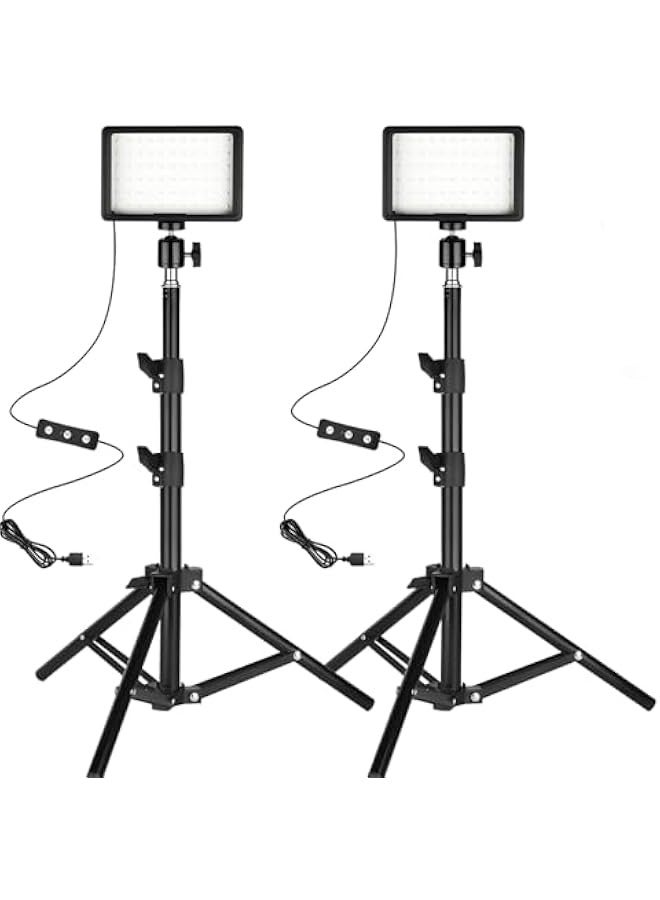 GGOOT LED Video Light Kit,Photography Lighting Kit,2-Pack LED Studio Lights W/66 Energy-Saving Beads 18 Colors Filters for Photography Lighting,Studio Lights  Light for Video Recordin - Image 1