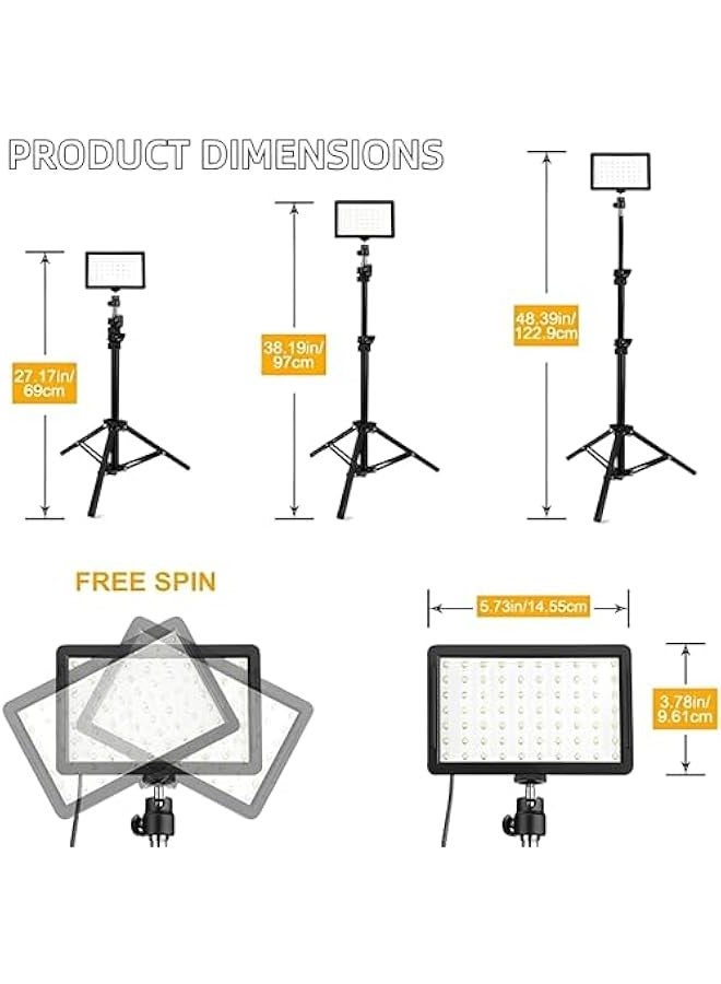 GGOOT LED Video Light Kit,Photography Lighting Kit,2-Pack LED Studio Lights W/66 Energy-Saving Beads 18 Colors Filters for Photography Lighting,Studio Lights  Light for Video Recordin - Image 4