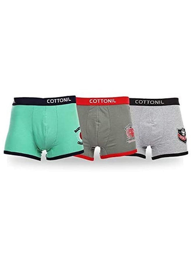 COTTONIL Round Neck Sleeveless Pack Of 3 Boxer Briefs 