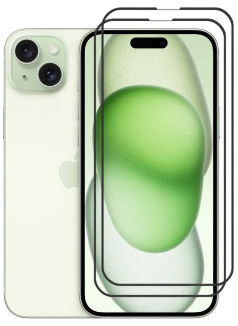 RAYON 2 Pack Tempered Glass Screen Protector 5D Designed For iPhone 15 Plus Full Screen Coverage And Bubble Free - Image 1