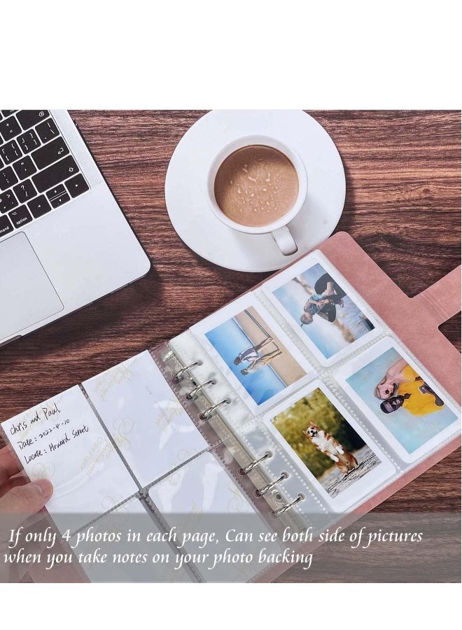 Photo Albums 200 Pockets Premium Leather Fujifilm Instax Mini Album, Wallet Size 3 Inch Picture Name Card Book (Green)  - Image 3