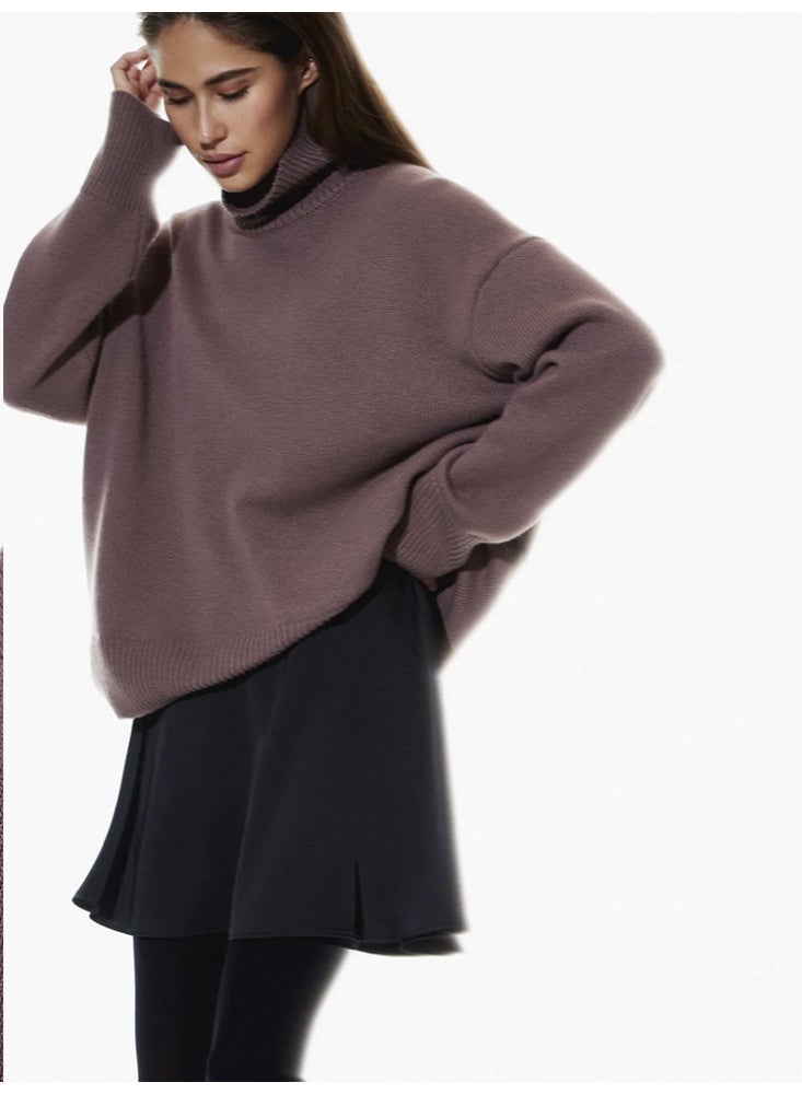 NIBEMINENT Autumn Women Turtleneck Sweater Elegant Thick Pullover  Knitted Spring Female Jumper Long Sleeve Sweaters