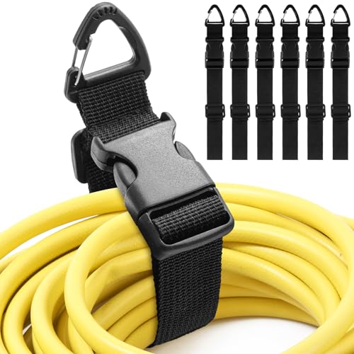 Wowangce 17 Inch Adjustable Extension Cord Holder Organizer with Triangle Clips Heavy Duty Storage Straps Extension Cord Hanger for Men Workshop Garage Organization Storage - Image 1