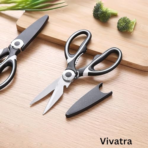 Vivatra Home & Kitchen Multi-Function Meat Cutting Scissor, Black and Silver Color, Medium Size (21 x 9 cm) - Image 2